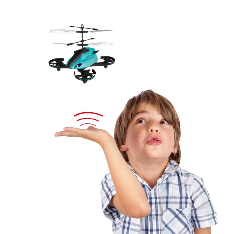 Летяща играчка COBO Chippo 212677-1, С форма на дрон, Със сензор за допир, Син