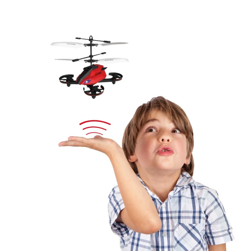 Летяща играчка COBO Chippo 212677-2, С форма на дрон, Със сензор за допир, Червен