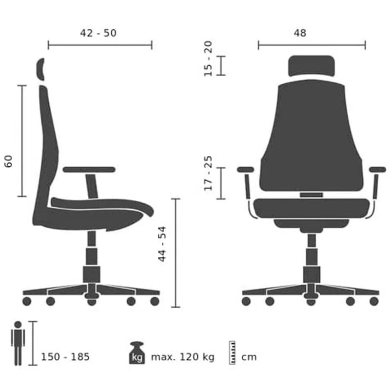 Офис стол hjh office 652000 Vapor Lux 2531464 33-58, Ергономичен, Въртящ се, С гъвкава лумбална опора, Висококачествени материали,
Удобно управление с един пръст, Регулируеми подлакътници, Черен