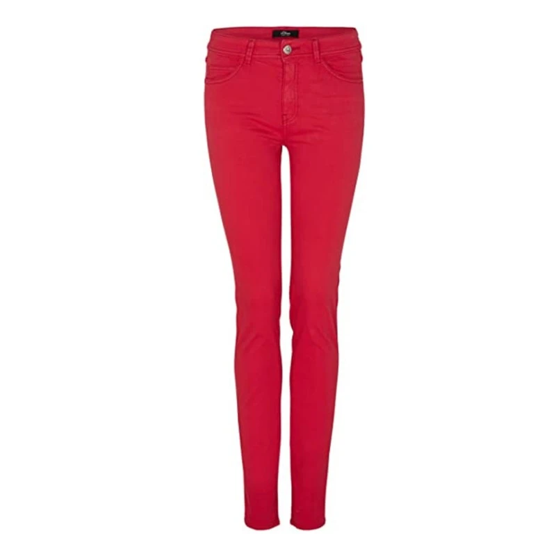 Дамски дънки s.Oliver BLACK LABEL 4059998441193 10-112, Slim, Средновисока талия, Памук, Червен,  L