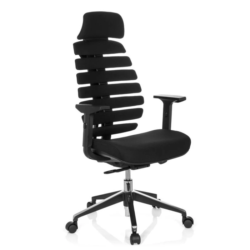 Офис стол hjh office 714540 ERGO LINE II PRO 4655884 33-66, Ергономично оформена облегалка, Регулируеми на височина подлакътници с 5 позиции, Интегрирана лумбална опора, Черен