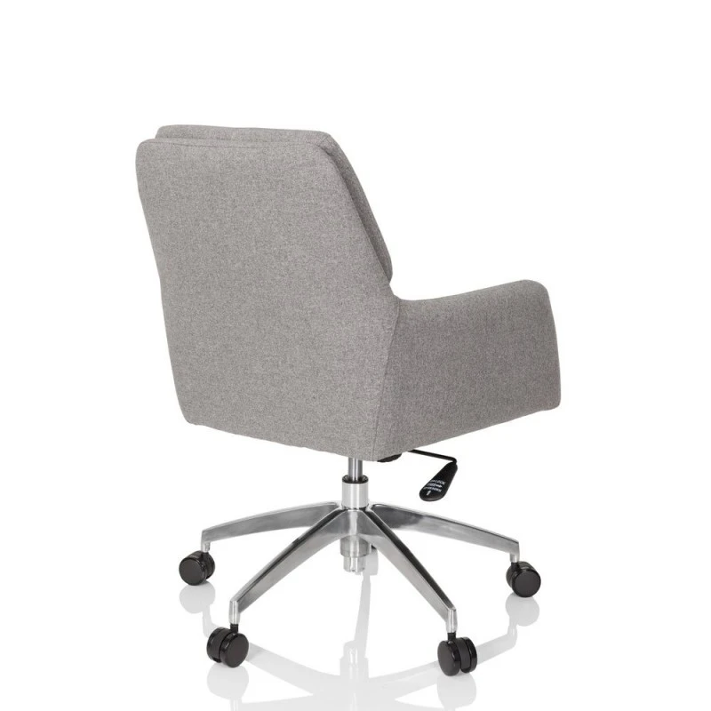 Офис стол hjh office 670947 SHAKE 350 4670757 33-61/62, Механизъм за накланяне за облягане и отпускане, Въртящ се, С подлакътници, Регулируема височина, Светлосив