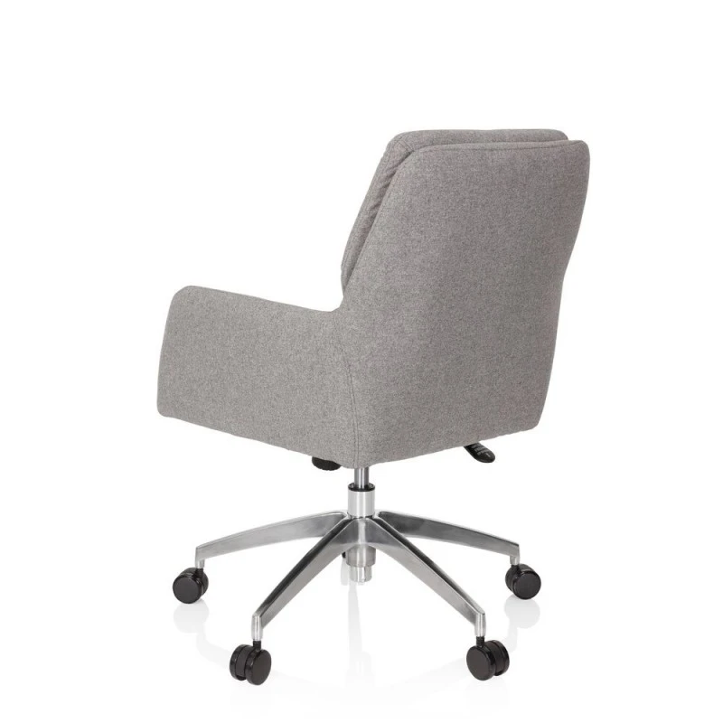 Офис стол hjh office 670947 SHAKE 350 4670757 33-61/62, Механизъм за накланяне за облягане и отпускане, Въртящ се, С подлакътници, Регулируема височина, Светлосив