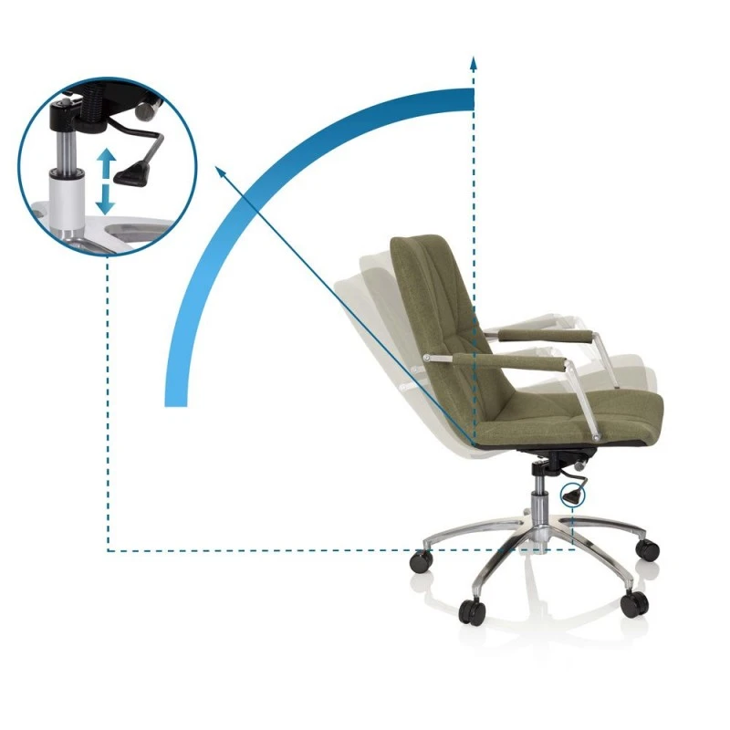 Офис стол hjh office 670986 SARANTO II 4676032 33-69, Механизъм за накланяне, Регулируема височина, Зелен