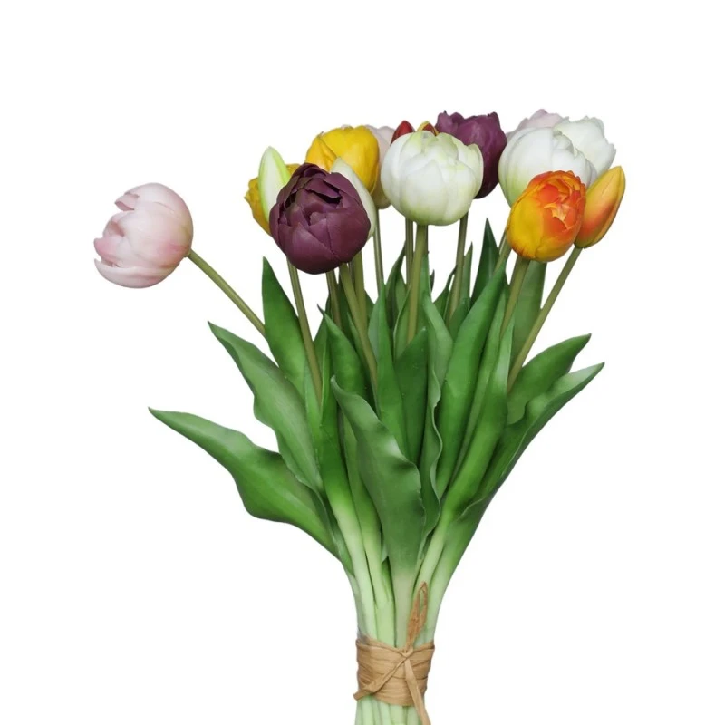 Букет изкуствени лалета Jup Belles Décorations 8892397 9236-5 Многоцветен, 40 см, 11 броя