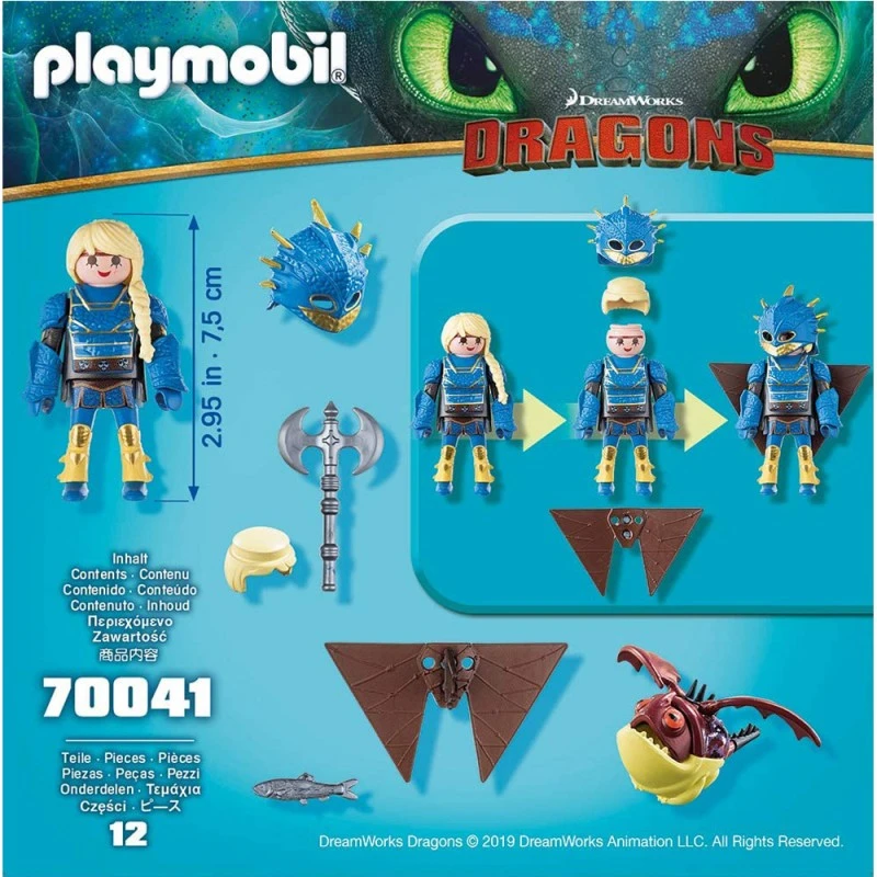 Конструктор Playmobil Dragons 9700414 3-2, Astrid и Hobgobbler, 12 Части, 2 Фигурки, Многоцветен, 4+ год