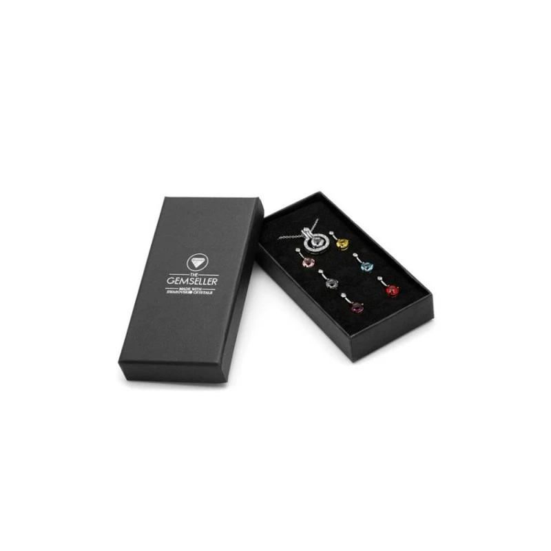 Комплект бижута The Gemseller 16750519-11-26-518, Със 7 цветни сменяеми кръгли висулки със elements