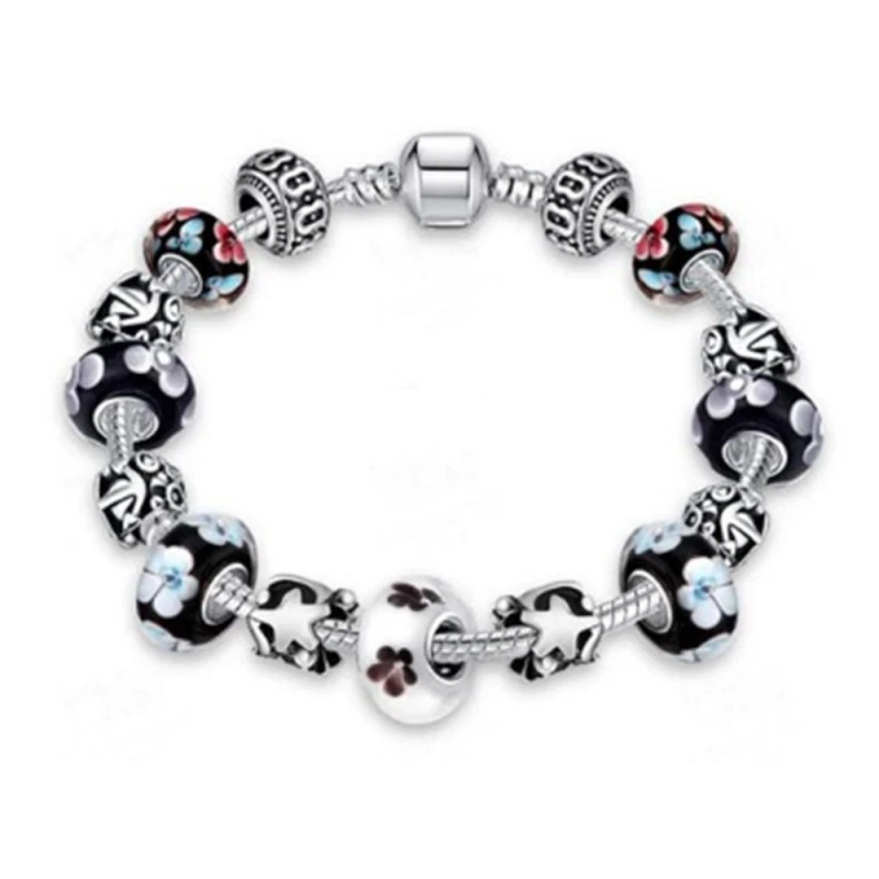 Гривна от стъкло Мурано The Veuer Kasa 17786092*2, С елементи, Черен