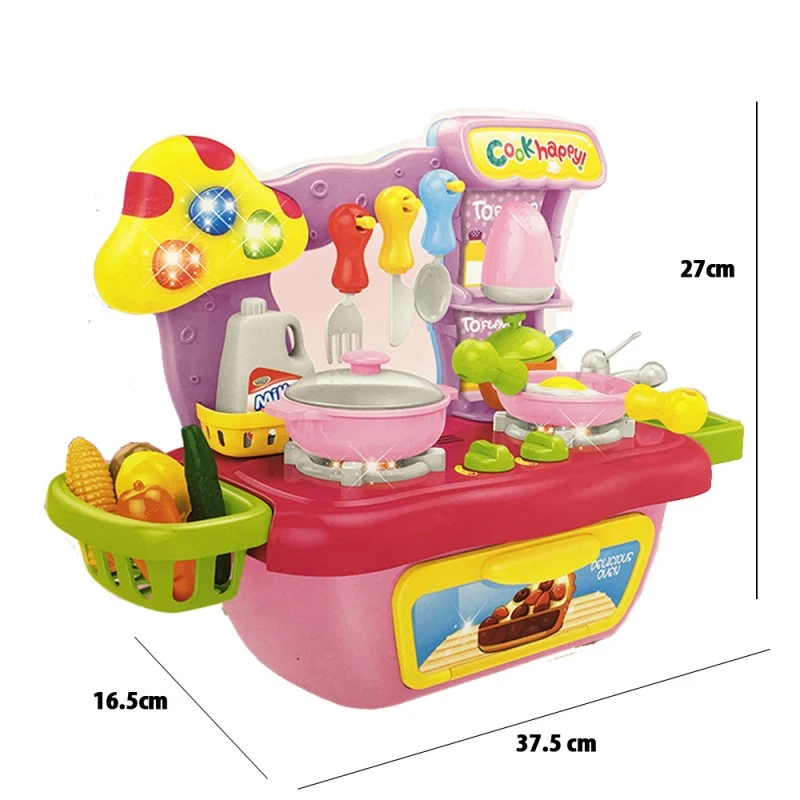 Кухненски комплект CHIPPO 178398, Със светлина и музика, 37.5x27cm, Розов