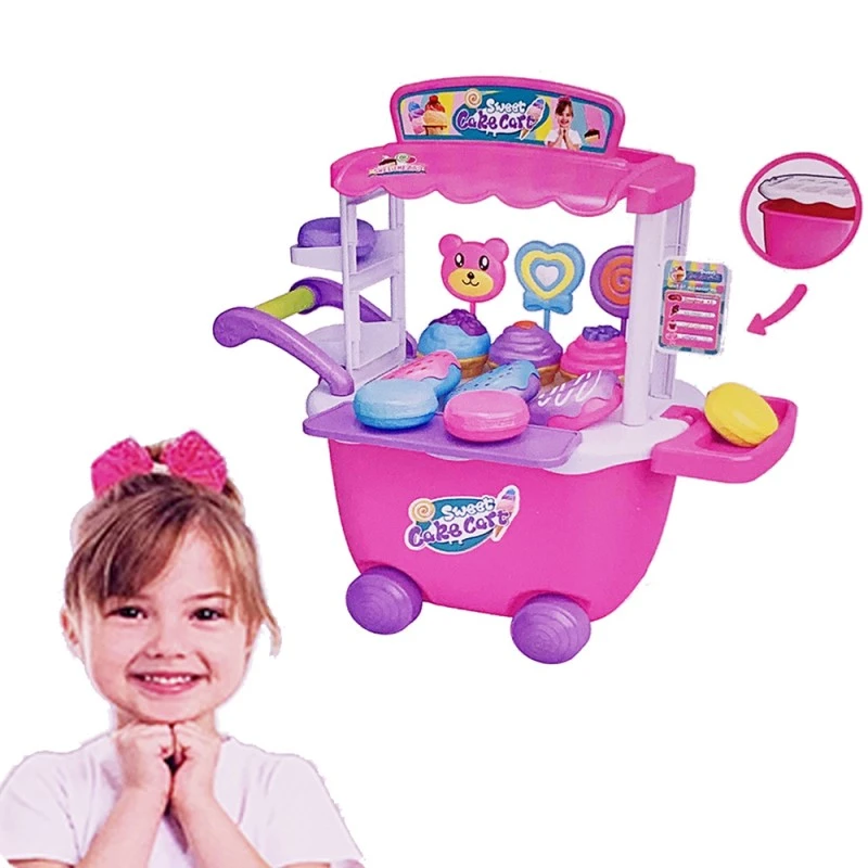 Игрален комплект Chippo Щанд на Колела Кексчета 206881, 38.5см, Розов