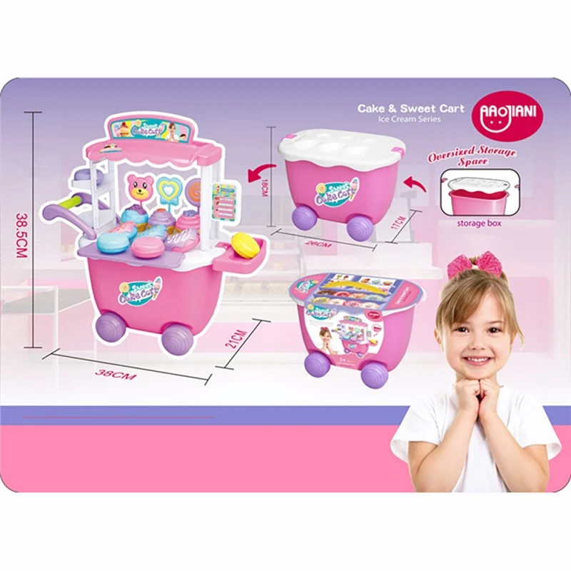 Игрален комплект Chippo Щанд на Колела Кексчета 206881, 38.5см, Розов