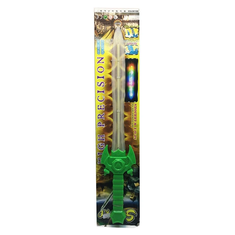 Детски Меч Chippo 2360701, светещ, 58см, Зелен