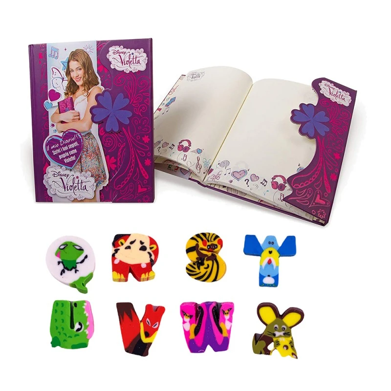 Игра на думи с дневник Виолета, с магнитно закопчаване, 8 букви от гуми, Лилав, 22 x 17.5 x 1.5 cm, 293466-222761(454529)