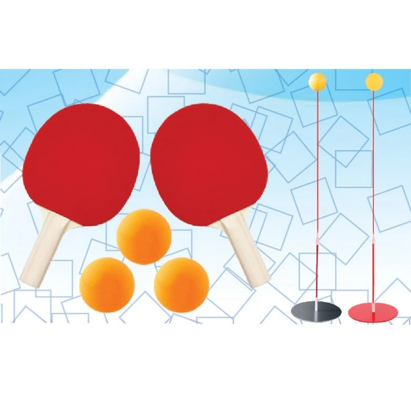 Комплект пингпонг сет Chippo Flex Pingpong 5902-1, Игра без Пинг Понг маса, Регулируема височина от 80 до100см, Сива основа