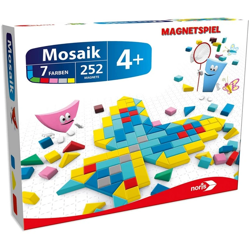 Магнитна мозайка Noris 6017714 3-1/7, 252 части в 7 цвята, 30x26cm
