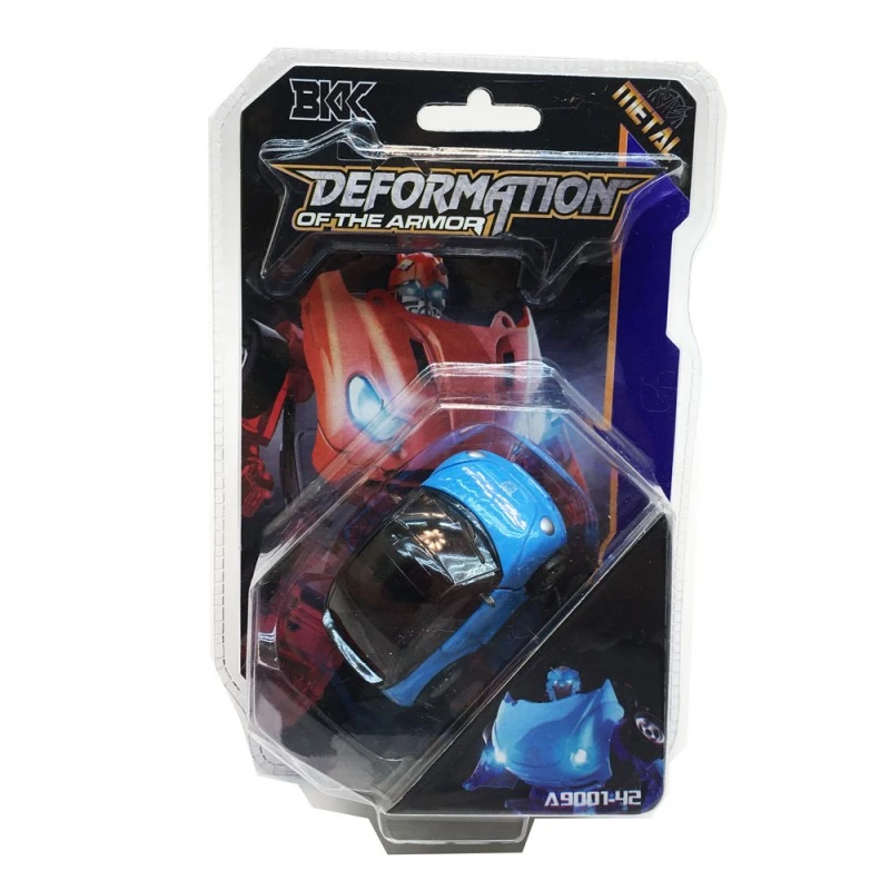 Детска метална Кола Chippo 921249-1 трансформиращ се на метална Робот, Син.