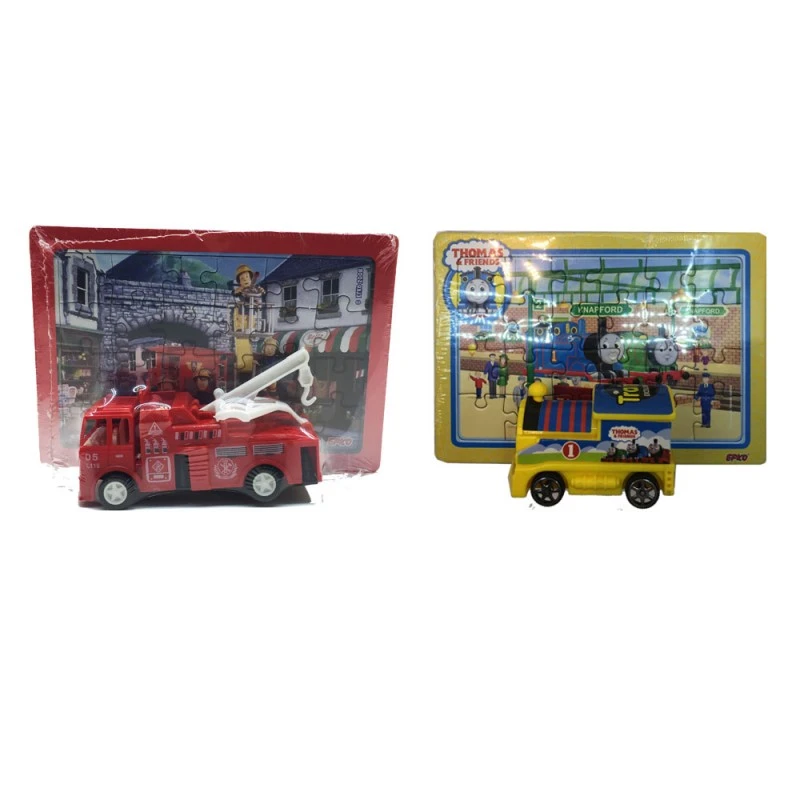 Комплект Пъзели Fireman SAM Thomas & Friends мини пъзели 87709-87309, и 1 пожарна и 1 влакче.