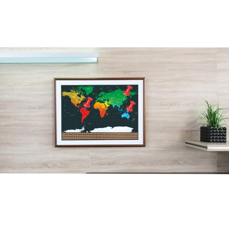 Карта на света за изтриване Chippo 878246, 82 x 60см