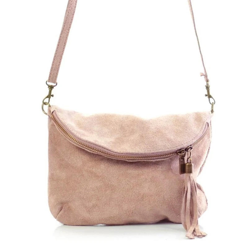 Дамска чанта Carla Belotti Juliette BAG-JULIET-NAB-CR, Естествен набук, 24х18х3,5см, Крем