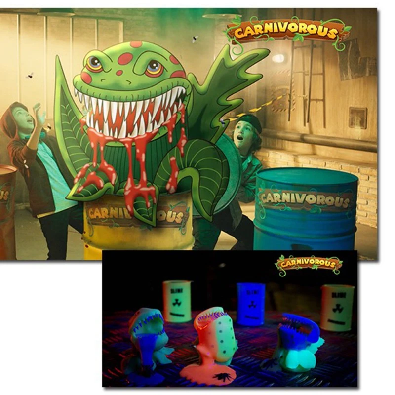 Креативна игра Chippo Carnivorous- Хищни растения карниворс 052945, Чудовища Карнивори ядящи буболечки,  Светят на тъмно, Многоцветен
