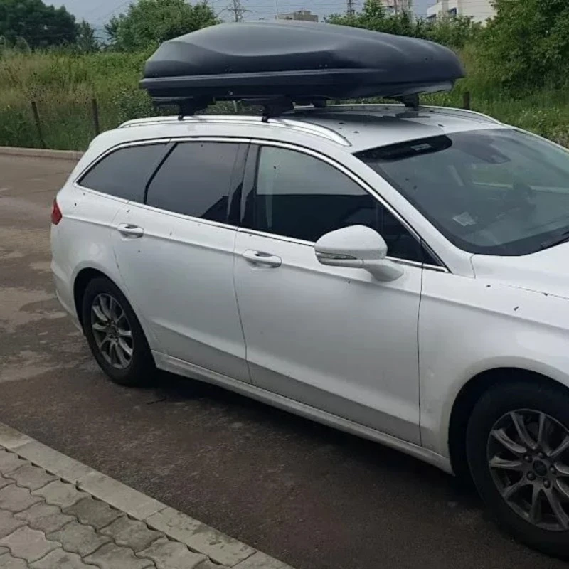 Автобокс Junior Altro 185x80x41cm с 70 mm крепежи, с двустранно отваряне с ключ, 460 литра - черен