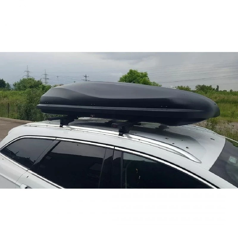 Автобокс Junior Altro 200x90x41cm с 70 mm крепежи, с двустранно отваряне с ключ, 500 литра - черен