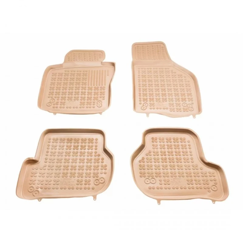 Гумени стелки за VW Golf 5 / Golf 6 / Jetta / Seat Leon (2004-2012) / Sirocco / Octavia 2 (2004-2013)  - тип леген бежови