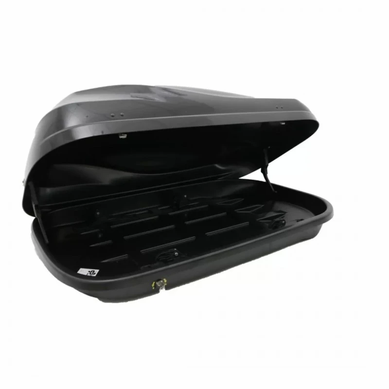 Автобокс Junior Altro 140x90x38cm с 70 mm крепежи, с едностранно отваряне с ключ, 370 литра - черен гланц