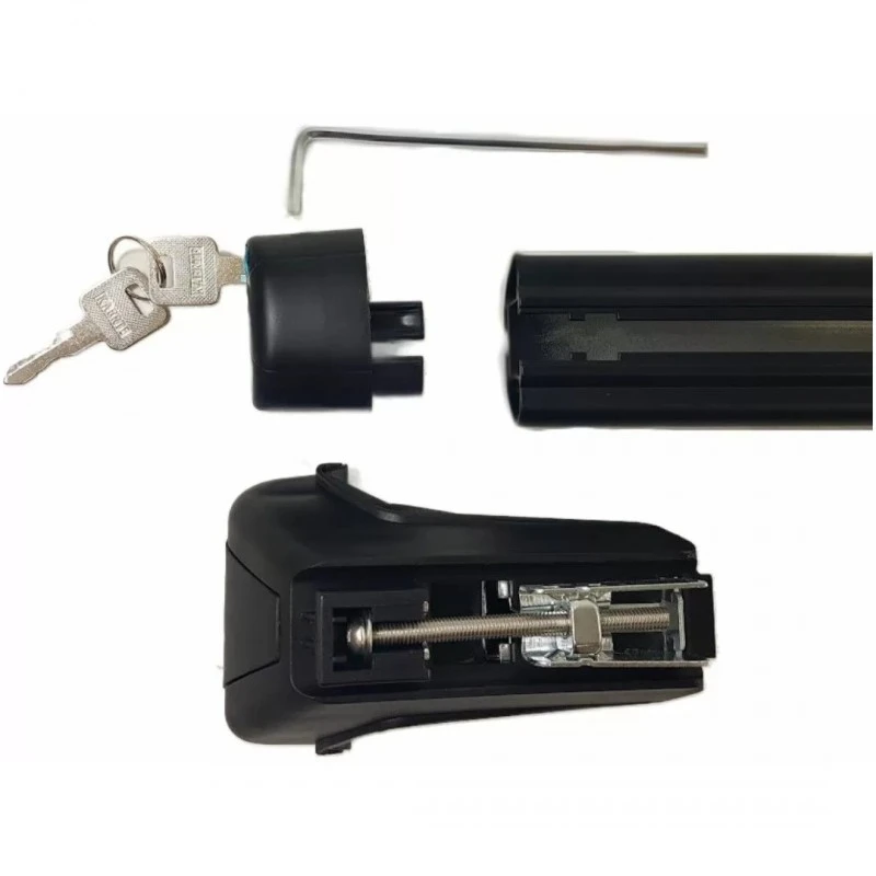 Греди напречни за багажник за кола - за стандартни надлъжни релси с отвор - 120cm с ключ - черни