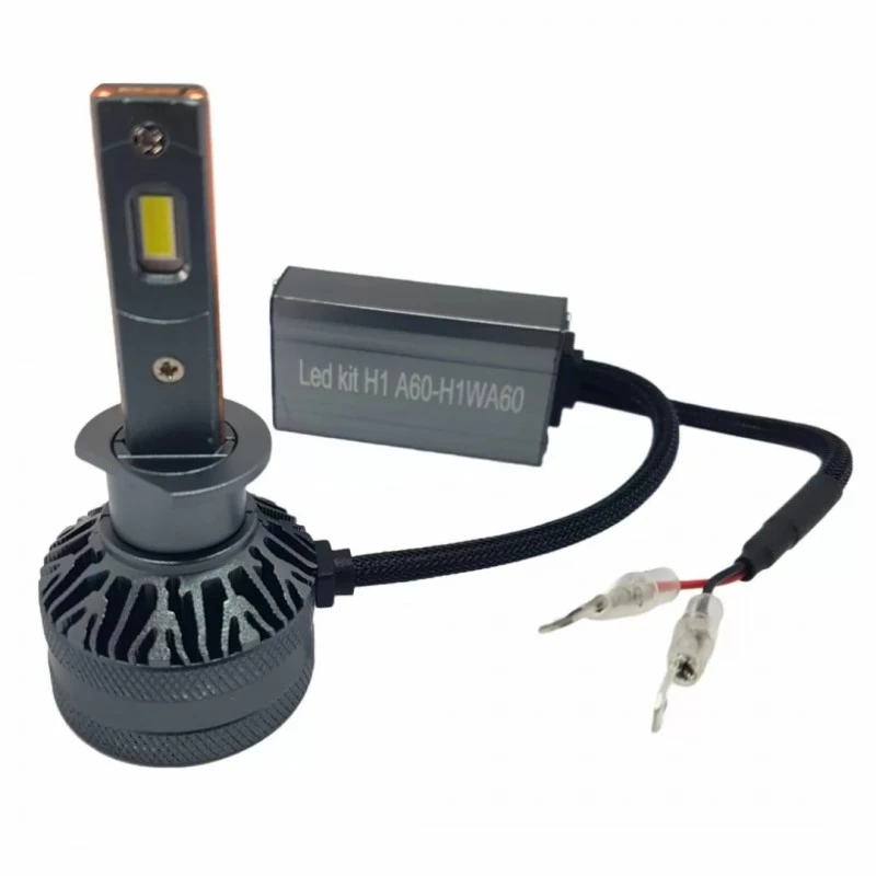 Комплект диодни крушки за автомобил, LED, Система H1, 20 000 Лумена 55W, CAN bus, 6000K, 300% повече светлина, 2 броя