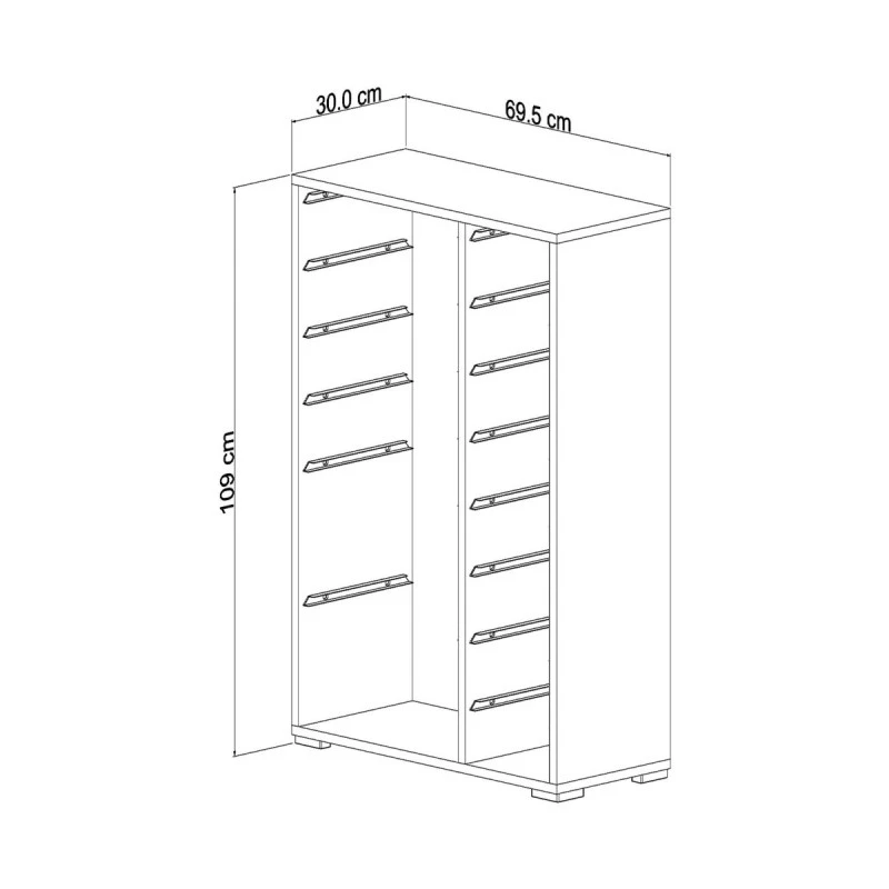 Шкаф за Играчки Rine, Етажерка за Съхранение с 14 Кутии, Бял/Сив
