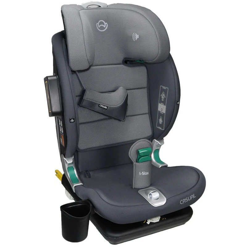 Столче за кола i-size Casual Goldfix Plus, Isofix, 76 - 150 см, 9 - 36 кг, Антрацитно сиво