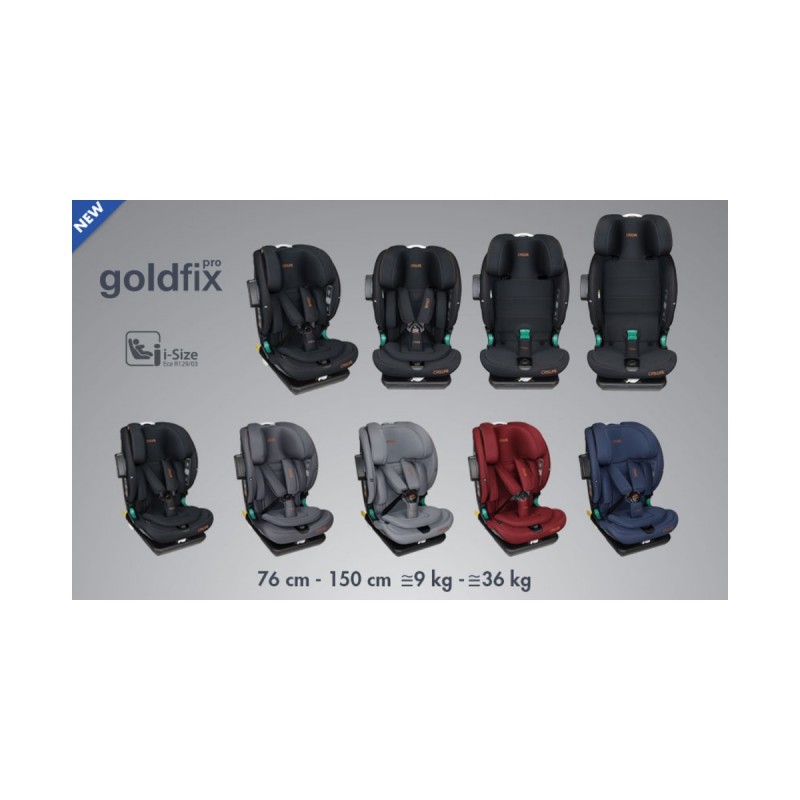Столче за кола Casual Goldfix Pro, i-Size, isofix, 76 - 150 cм / 9 - 36 кг, Сив