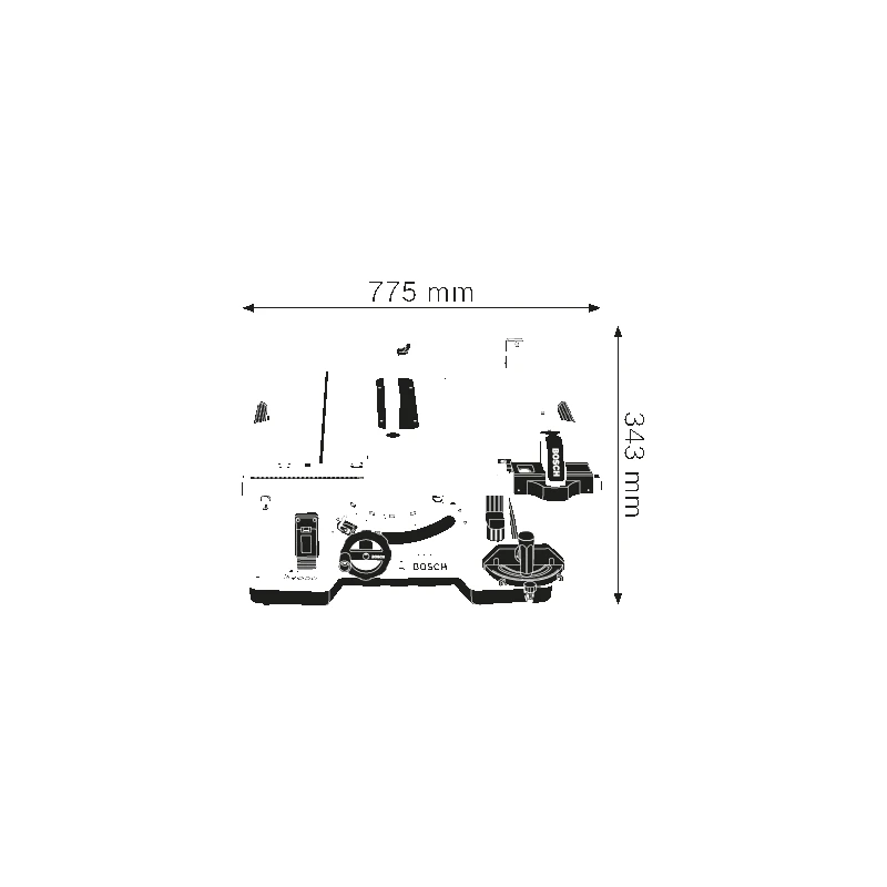 Стационарен циркуляр Bosch Professional GTS 10XC, 254 мм диаметър на режещия диск, 3200 об/мин, 47 °S/1 °D регулиране на ъгъла на наклона, 79 мм височина на рязане 90°, Включени аксесоари