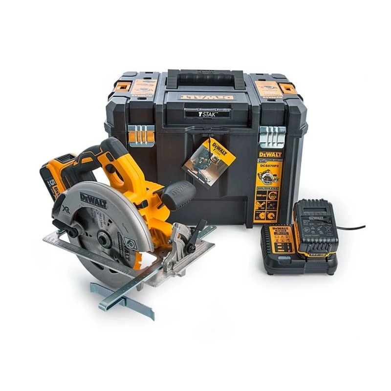 DEWALT DCS570P2-QW Акумулаторен ръчен циркуляр 18 V ф184 мм