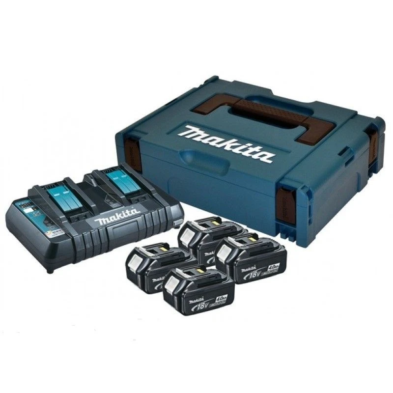 MAKITA Комплект зарядно устройство и акумулаторни батерии 18 V 4x4 Ah (197156-9)