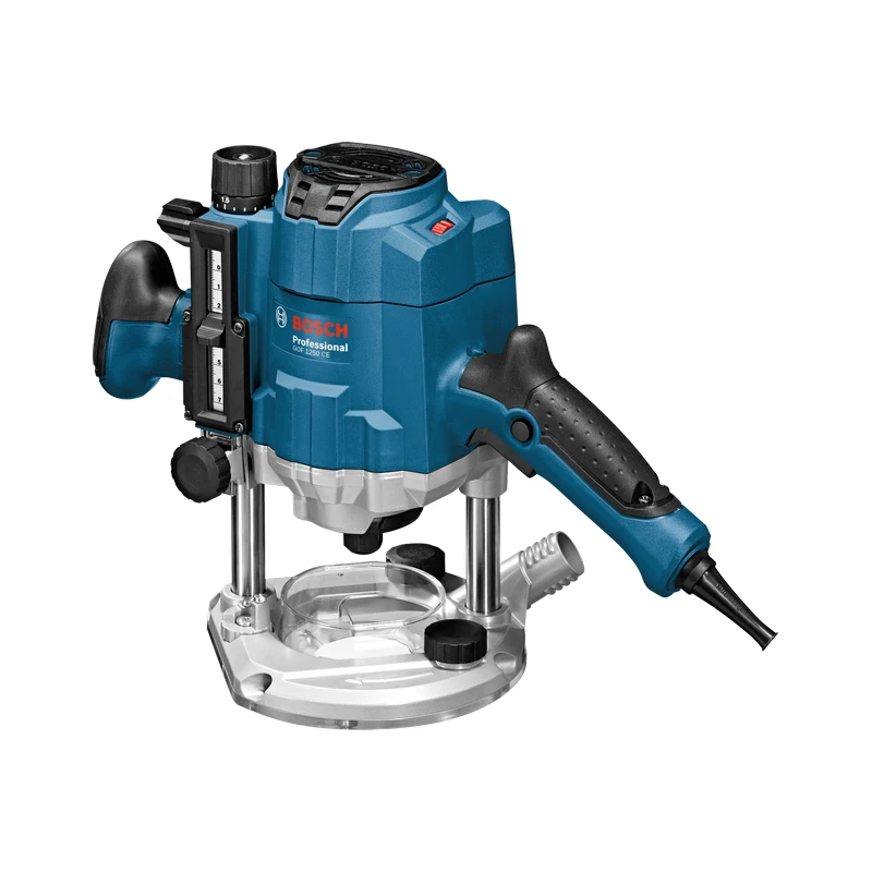 Оберфреза BOSCH GOF 1250 CE Professional, 1250W, 60мм ход на фрезата, 24000 min-1