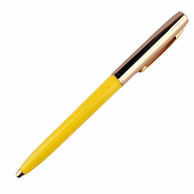 Химикалка Fisher Space Pen Cap-O-Matic Brass cap Yellow barrel 775G-Y в подаръчна кутия