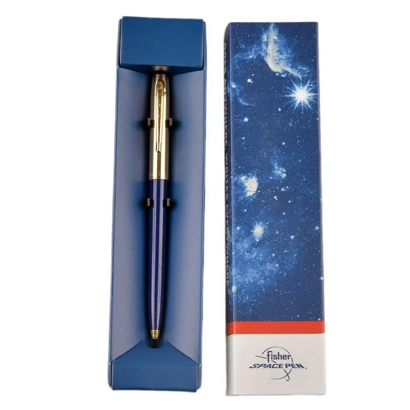 Химикалка Fisher Space Pen Cap-O-Matic Brass cap Blue barrel 775G-BL в подаръчна кутия