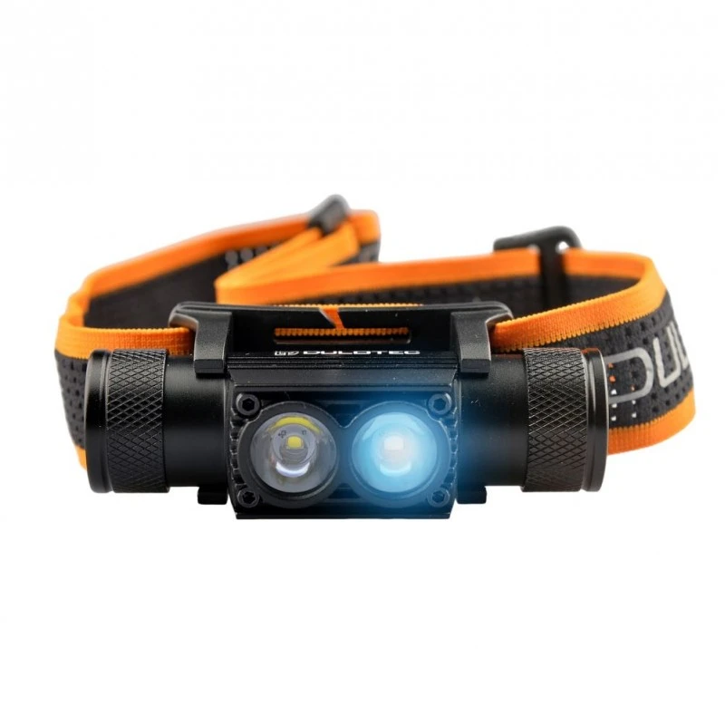 Мощен челник Dulotec H4 Pro V2.0 + батерия 3400 mAh, с бяла и синя светлина