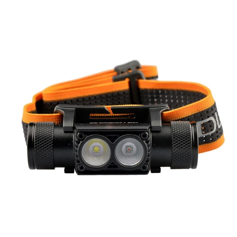 Мощен челник Dulotec H2 V2.0 + батерия 3400 mAh, с бяла и червена светлина