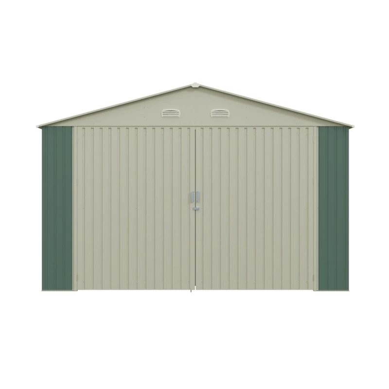 Метален гараж Титан - светло зелено и крем