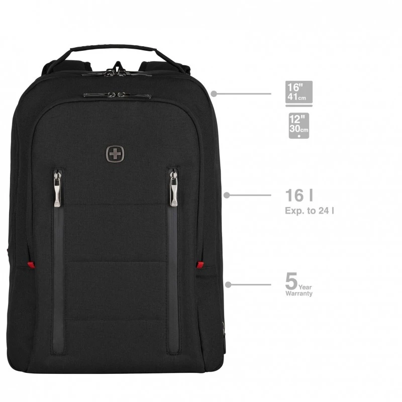 Раница Wenger, City Traveler, Carry-On 16inch Laptop Backpack w/ 12inch Tablet Pocket, Black