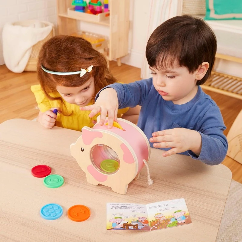 Образователен комплект, Battat, Касичка Прасенце, 11 части