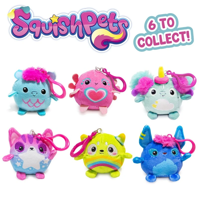 Squishpets, плюшен ключодържател, Craze, 6см