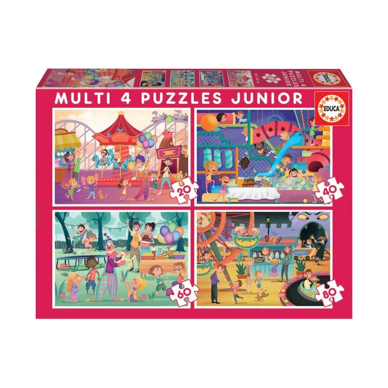 4 в 1 Увеселителни паркове и Детски празненства - пъзел 20-40-60-80 части