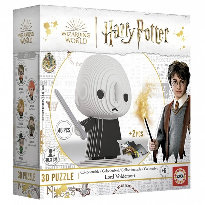 Пъзел, Educa, Мини фигурка, Лорд Волдемор 3D, 46 части
