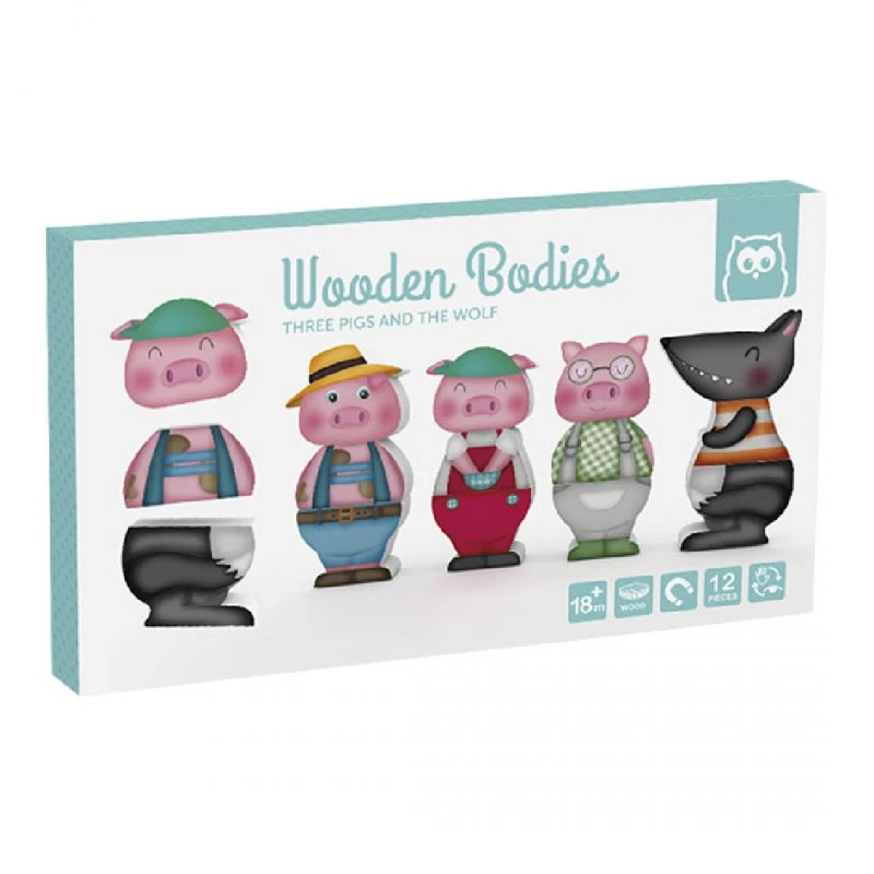 Магнитен пъзел, Eurekakids, Трите прасенца, 12 части