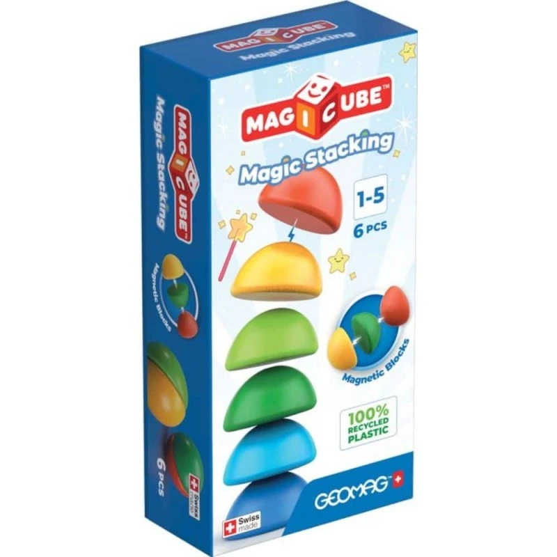 Магнитен конструктор, Geomag, Различни геометрични фигури, 6 части 