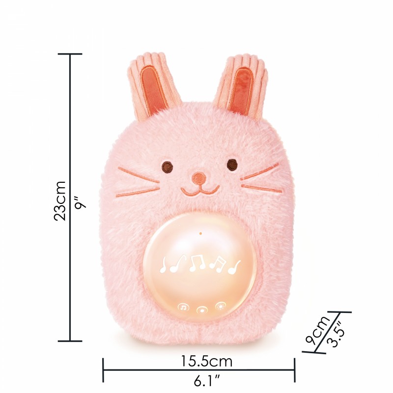 Интерактивна играчка, Hape, Музикална плюшена лампа за сън, Зайче, 23 x 15.5 x 9 см